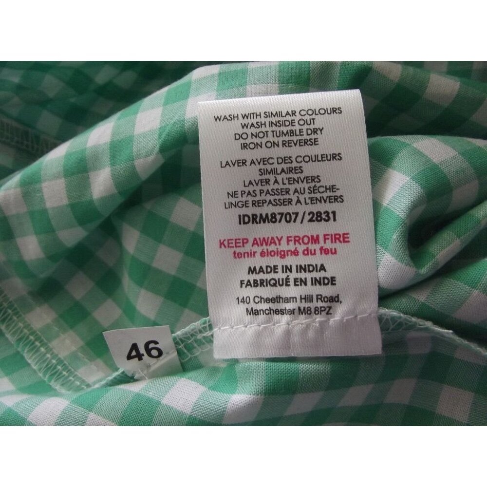 Influence Dress Womens 14 Midi green white gingham check puff sleeve lace up - Picture 13 of 15